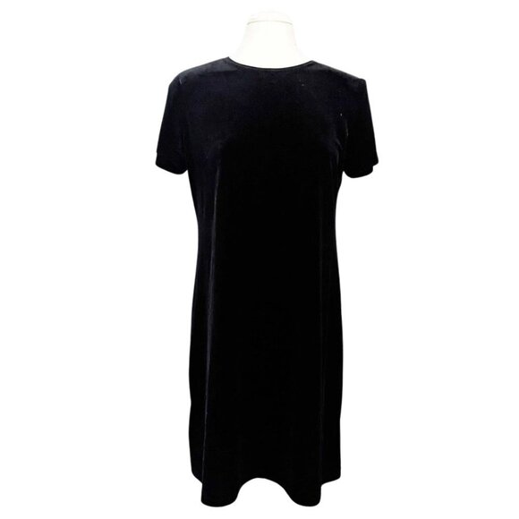 Vintage Y2K 90s Ronni Nicole petite black velvet dress Medium/Large petite - Picture 1 of 5